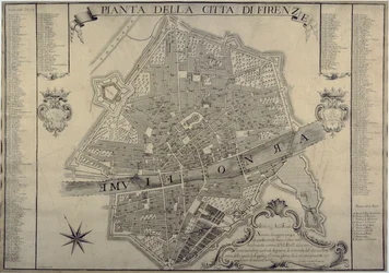 Karte von Florenz, 1730